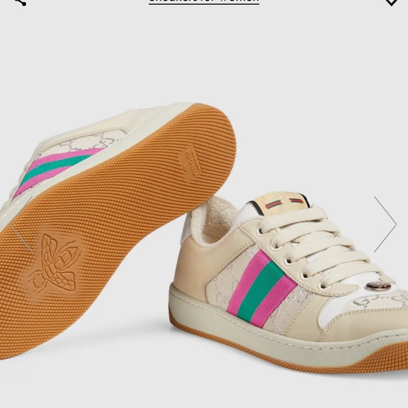 AUTHENTIC GUCCI WOMEN'S SCREENER SNEAKER WITH WEB - Picture 9 of 11